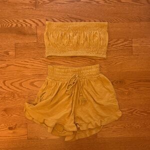 American Eagle Outfitters High Waist Shorts & Tube Top Two Piece Matching Set